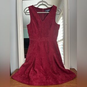 ModCloth Red Corduroy Fit and Flare Dress Size 4